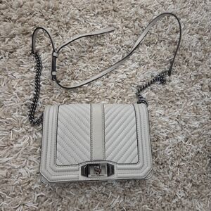 Rebecca Minkoff Elegant Cream Quilted Shoulder Bag